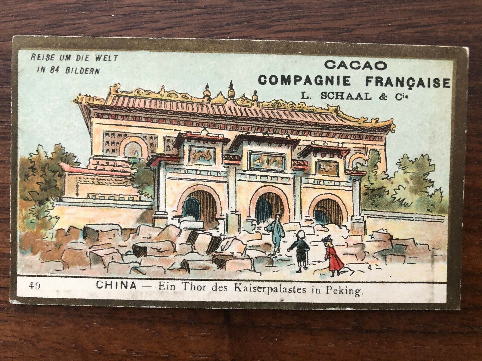 China Old Card Chinese Gate Wall Emperor Palace Peking !!