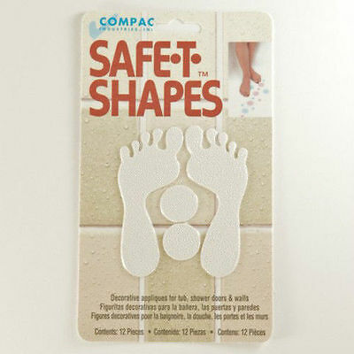 Safe-t-shapes White Feet Non-slip Safety Applique Decal Stickers Bath Tub Shower