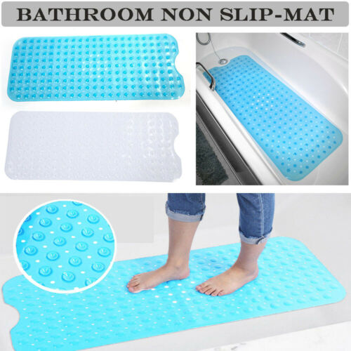 Extra Long Bath Tub Mat Non Slip Bathroom Shower Blue Bathtub Antibacterial