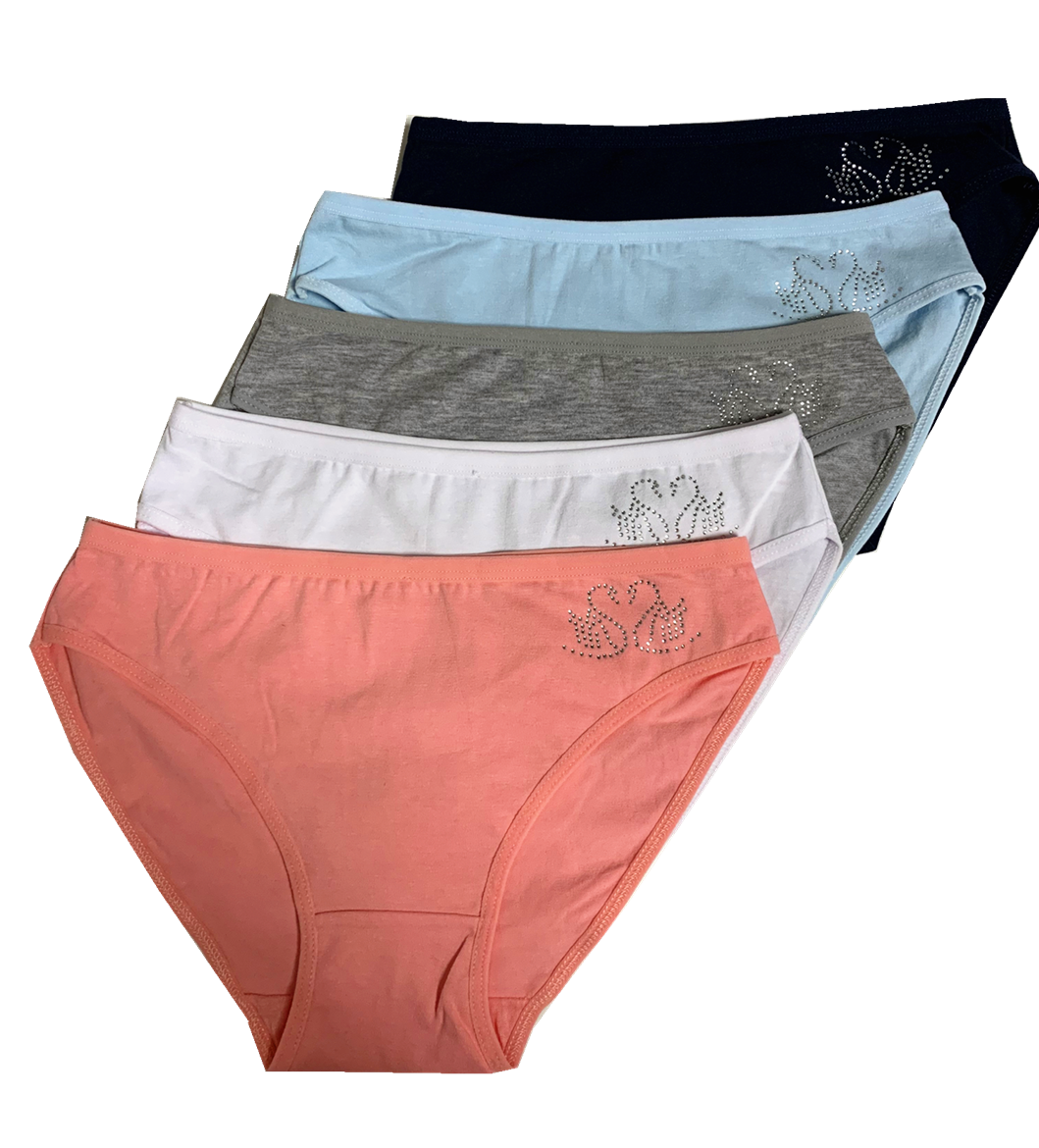 New Nice 5 Women Bikini Panties Brief Floral  Cotton Underwear Size M L Xl F109