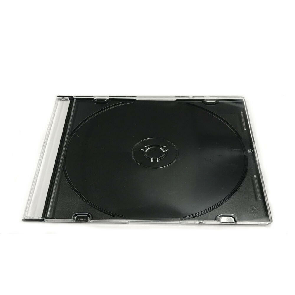 100 Pack Slim 5.2mm Jewel Case Black Single Cd Dvd Disc Storage W/built-in Tray