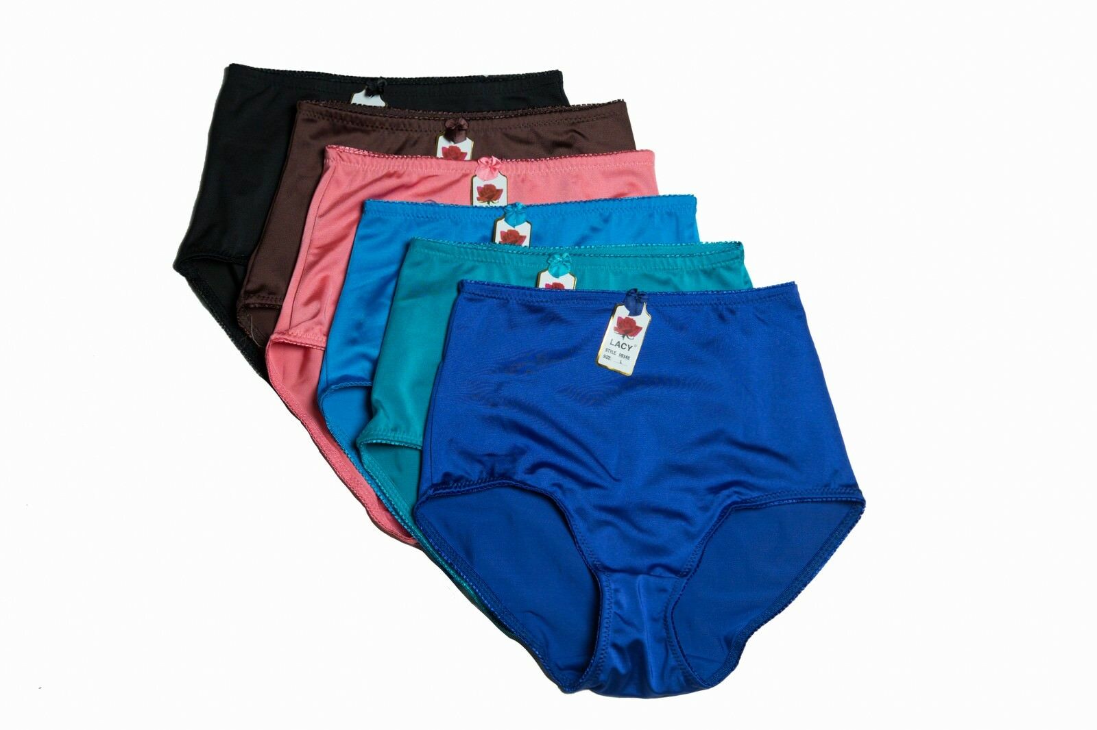 Lot 6 Panties Briefs Girdles Full Cover Solid Colors S M L Xl 2xl 3xl 4xl 5xl