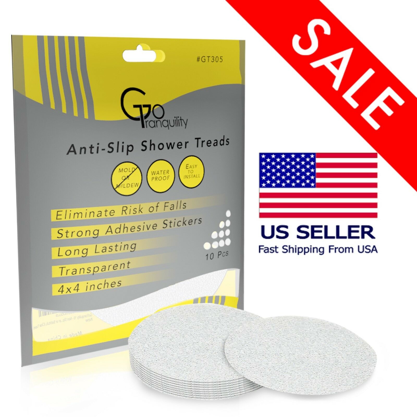 Non-slip Safety Grip Traction Stickers For Shower & Bathtubs Anti Slip Treads