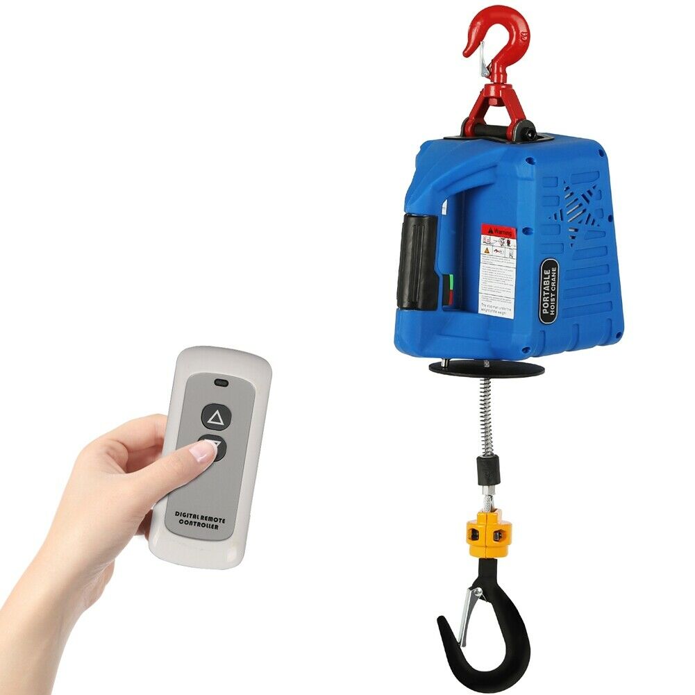 500kgx7.6m 110v Household Electric Winch Manual/wireless Control Portable