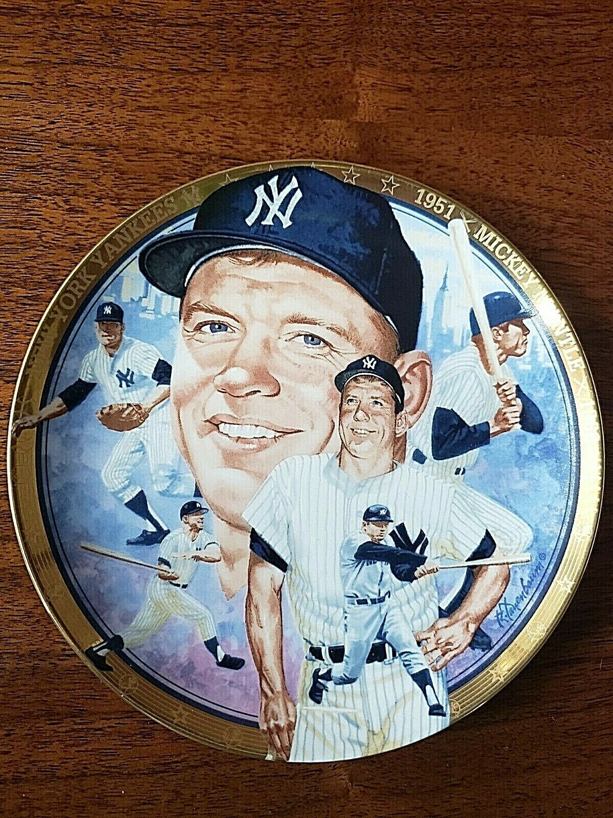 Hamilton Collection The Legendary Mickey Mantle Best Of Baseball Plate W/coa