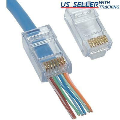 100pcs Rj45 Pass Through Modular Plug Network Cable Connector End 8p8c Cat6