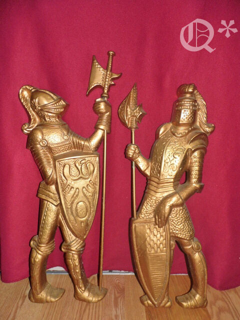 2 Metal Medieval Knights Gothic31" Made In Japan