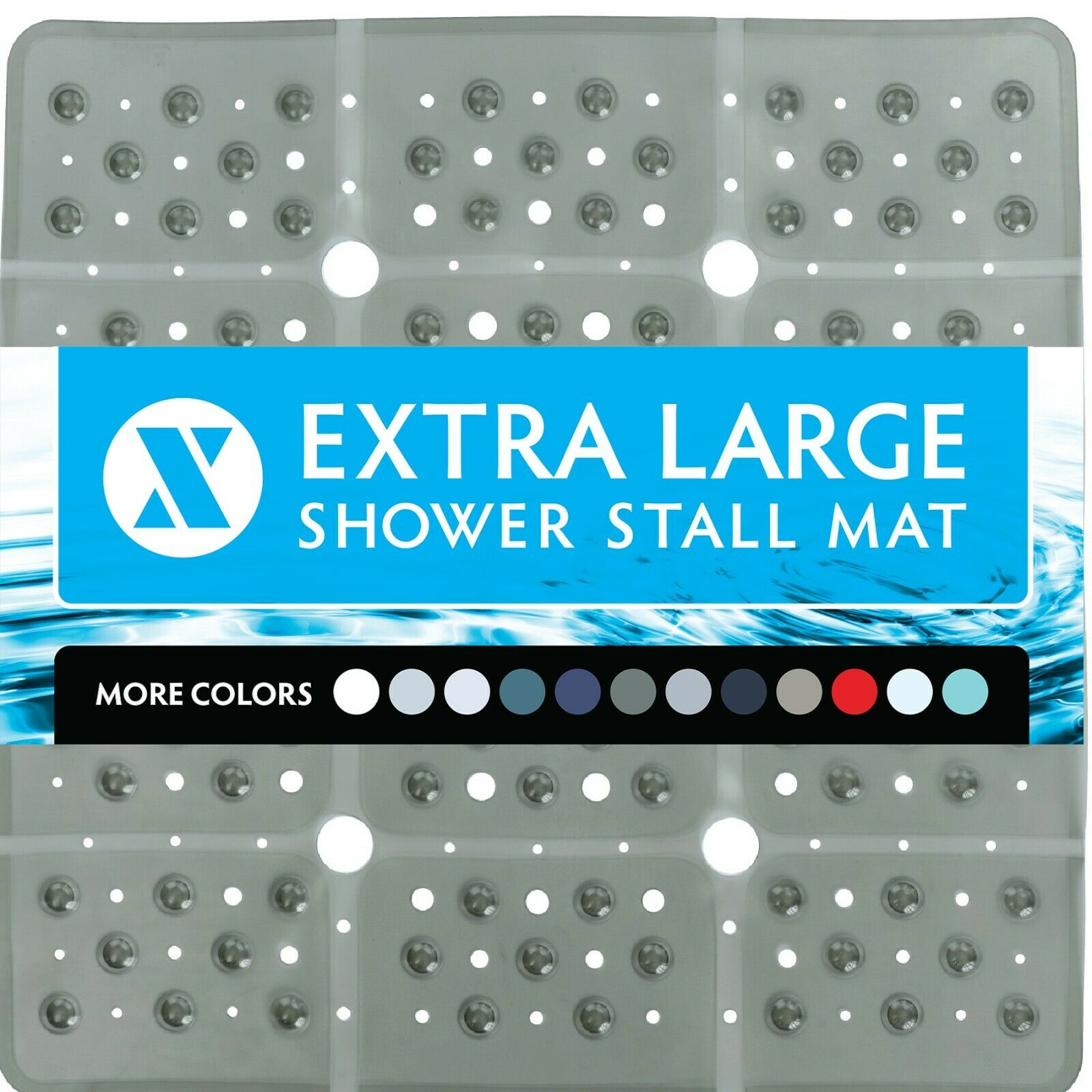 65% More Coverage! 27 Inch Extra Large Square Anti-slip Shower Safety Mat
