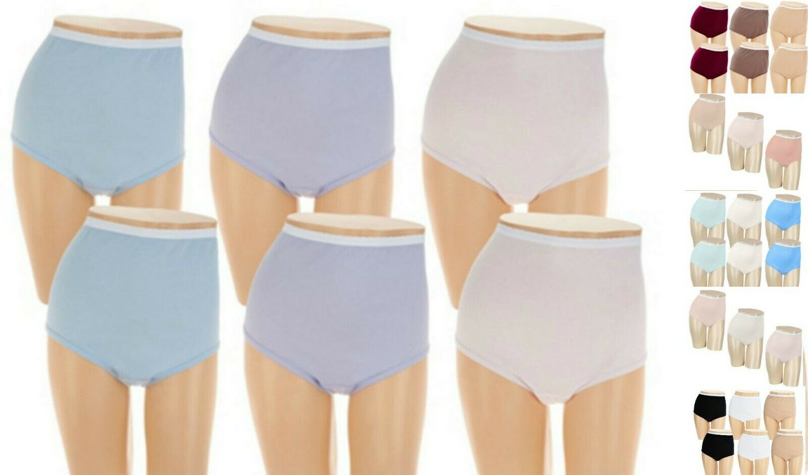 Breezies~set Of 5~cotton Briefs Panties With Ultimair~a22766~choice Of Sizes