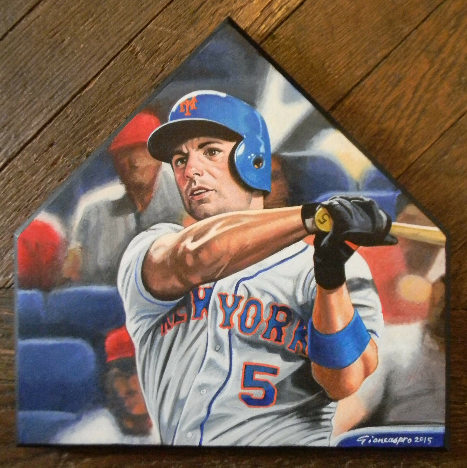 David Wright Hand Painted Home Plate New York Mets