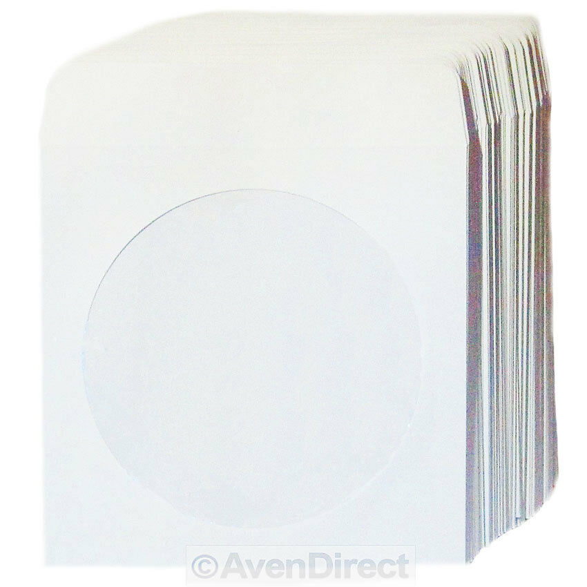 2000 Premium White Paper Sleeve 100p Window Flap Cd Dvd Ship Fedex Ground Fast!