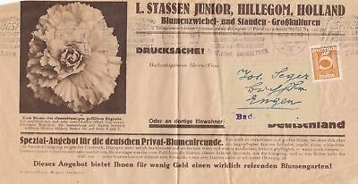 Zeitungsstreifband Innsbruk, Blumenzwiebel/perennial 1923